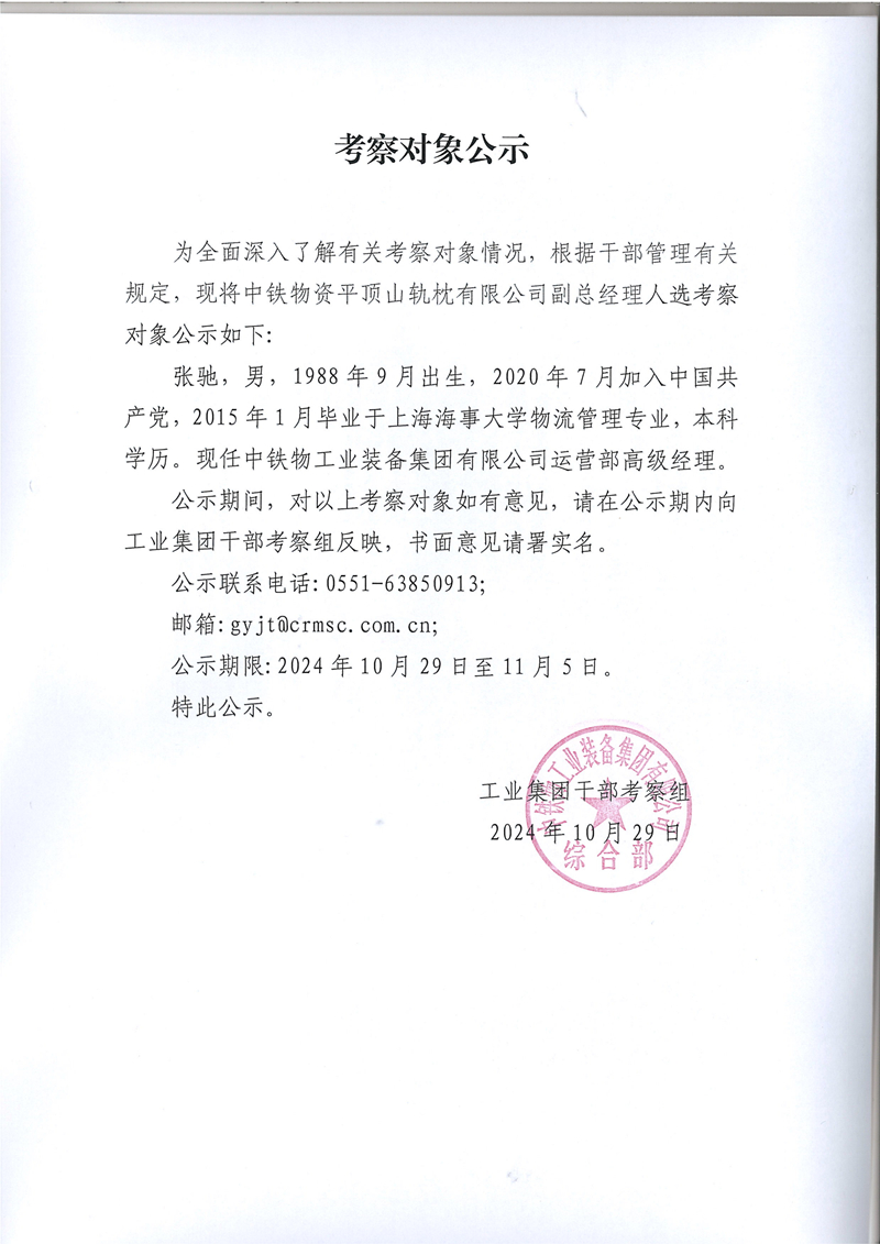 考察对象公示